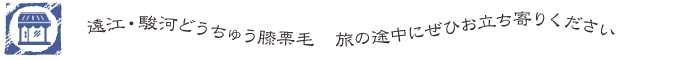 遠江・駿河どうちゅう膝栗毛　旅の途中にぜひお立ち寄りください